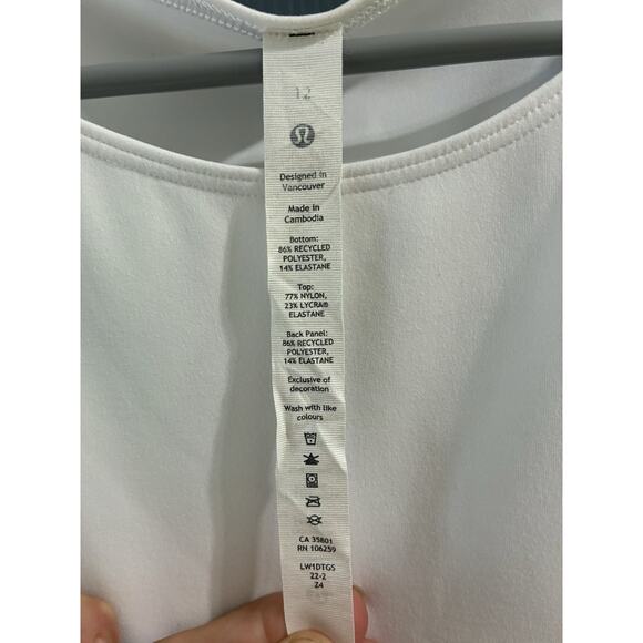 Lululemon Everlux Mesh-Back Tennis Dress White/Ivory Size 12 - Picture 7 of 7